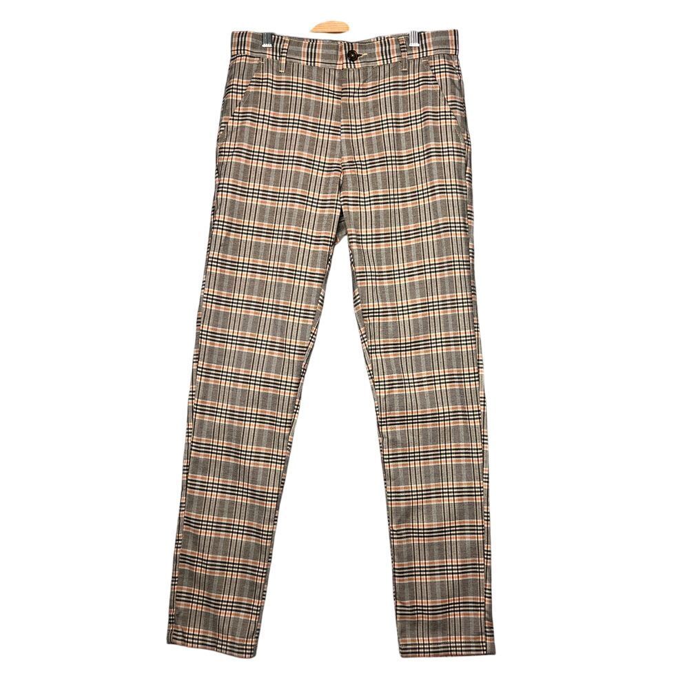Soul Star England Plaid Pants‎ Flat Front Straight Leg Academia Career Size 28